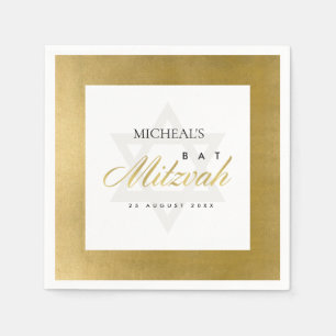 ELEGANT EINFACHE, KLARE IMITATE GOLD BAR BAT MITZV SERVIETTE