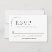 Elegant Einfache Minimalistische Kalligraphie Schw RSVP Karte (Vorderseite)