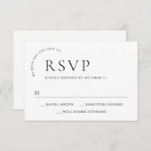 Elegant Einfache Minimalistische Kalligraphie Schw RSVP Karte (Vorne/Hinten)