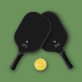 Elegant einfache Monogram Black Noir Personal Pickleball Schläger