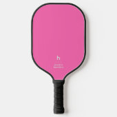 Elegant einfache Monogram Hot Pink Personal Pickleball Schläger (Vorderseite)
