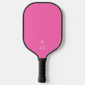 Elegant einfache Monogram Hot Pink Personal Pickleball Schläger (Rückseite)