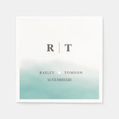 Elegant einfache römische Zahlen Couple Monogram Serviette (Vorderseite)