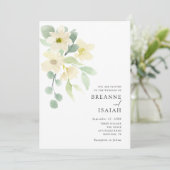 Elegant Einfache Wasserfarbenwelt Hochzeit | Einladung (Stehend Vorderseite)