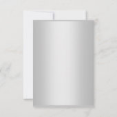 ELEGANT EINFACHER BLUE FLORAL SILVER DANK KARTE (Rückseite)