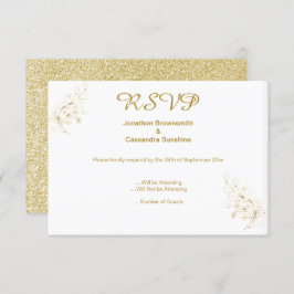 ELEGANT EINFACHER GOLD LEAF GOLD GLITZER UAWG EINLADUNG
