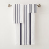 ELEGANT EINFACHER MINIMALISTISCHER ÄGEAN STRIPE NA BADHANDTUCH SET (Insitu)