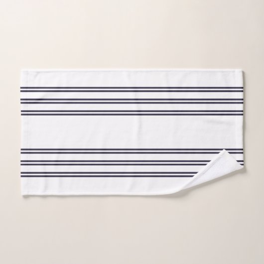 ELEGANT EINFACHER MINIMALISTISCHER ÄGEAN STRIPE NA BADHANDTUCH SET (Handtuch)