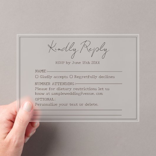 Elegant einfaches Minimal Script mit freundlicher  Acryleinladungen (Insitu (Handheld))