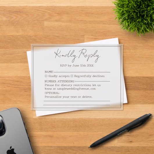 Elegant einfaches Minimal Script mit freundlicher Acryleinladungen (Insitu (Einladungskarte))