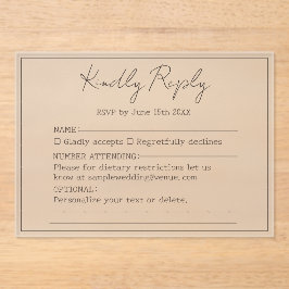 Elegant einfaches Minimal Script mit freundlicher Acryleinladungen