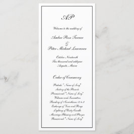 Elegant einfaches Schwarz-Weiß-Formal-Monogramm-Ho Programm