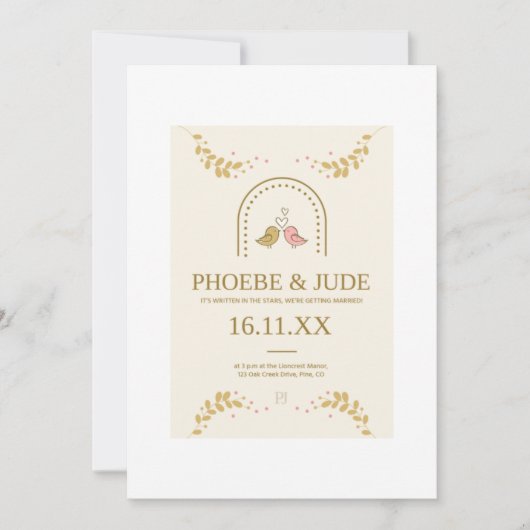 Elegant Einladung (Vorderseite)