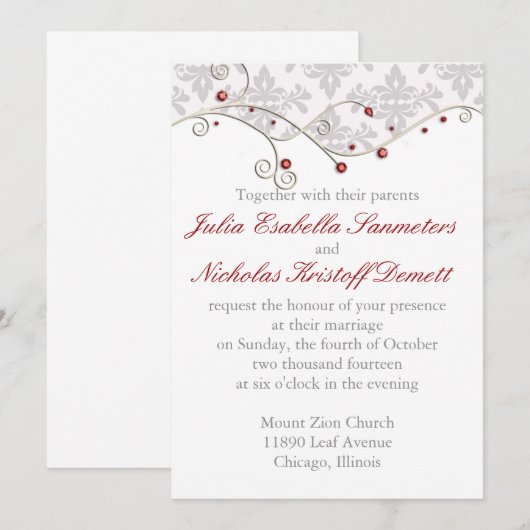 Elegant Einladung (Vorne/Hinten)