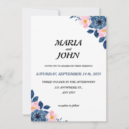 Elegant Einzigartig Chic Romantischer Minimalistis Einladung (Vorderseite)