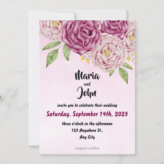 Elegant Einzigartig Chic Romantischer Minimalistis Einladung (Vorderseite)