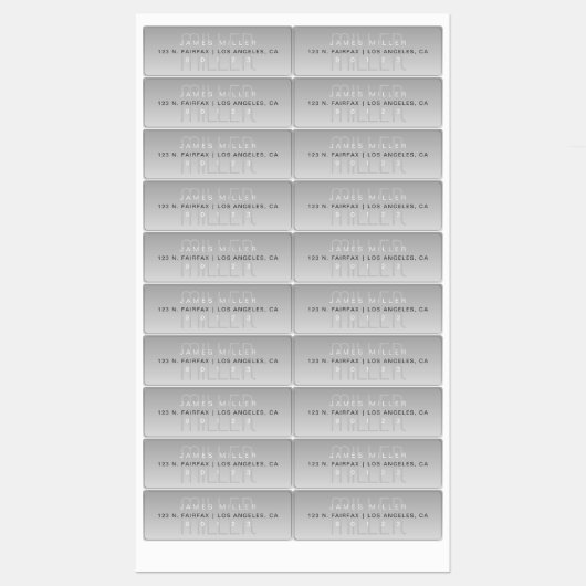 Elegant Einzigartig Modernes Grau wasserdicht Etiketten (Blatt)