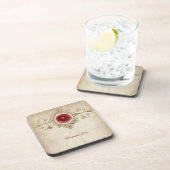 Elegant & einzigartig Rote Rose & Diamond Personal Getränkeuntersetzer (Rechte Seite)