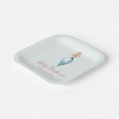 Elegant Einzigartiges Blue Watercolor Custom Weihn Pappteller (Gewinkelt)