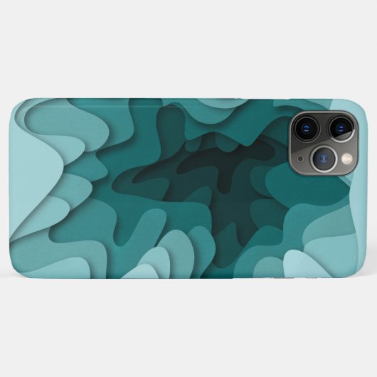 Elegant Einzigartiges Türkis Ombre Wave Illustrati Case-Mate iPhone Hülle (Rückseite (Horizontal))