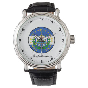 Elegant El Salvador Watch & El Salvador Flag Armbanduhr