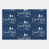 Elegant Electric Blue Merry Weihnachtsgeschenk Geschenkpapier Set (Vorderseite 3)
