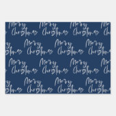 Elegant Electric Blue Merry Weihnachtsgeschenk Geschenkpapier Set (Vorderseite)