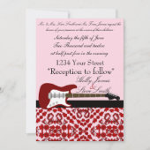 Elegant Electric Guitar Wedding Einladung (Vorderseite)