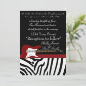 Elegant Electric Guitar Wedding Einladung (Stehend Vorderseite)