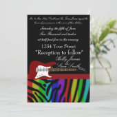 Elegant Electric Guitar Wedding Einladung (Stehend Vorderseite)