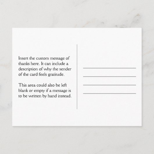 Elegant, elegant "Vielen Dank!" Postkarte (Rückseite)