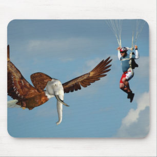 Elegant Elephant Eagle Mousepad