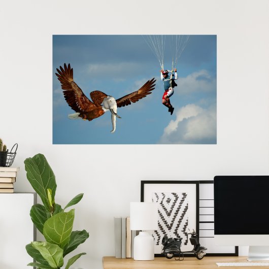 Elegant Elephant Eagle Poster (Heimbüro)