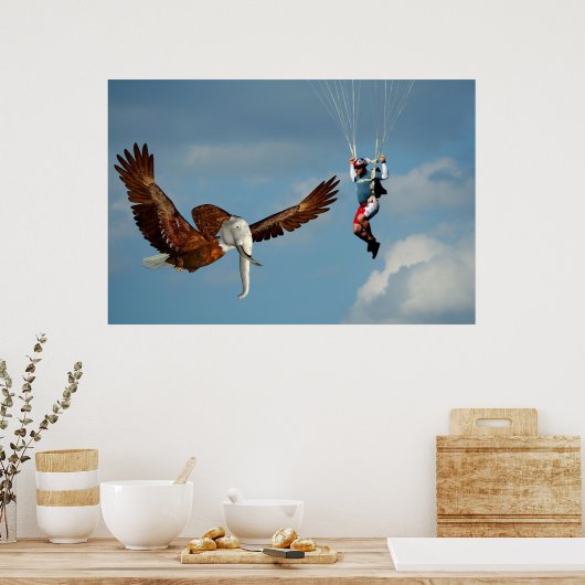Elegant Elephant Eagle Poster (Küche)