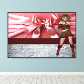 Elegant Elf Pink Ribbon Frauen Leinwand Bild 19 (Insitu (Holzboden))