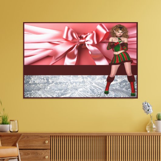 Elegant Elf Pink Ribbon Frauen Leinwand Bild 19 (Insitu (Wohnzimmer))
