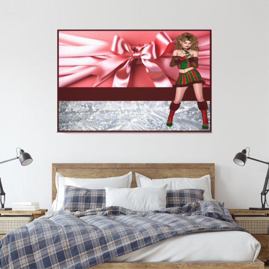 Elegant Elf Pink Ribbon Frauen Leinwand Bild 19 (Insitu (Schlafzimmer))