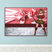 Elegant Elf Pink Ribbon Frauen Leinwand Bild 20 (Insitu (Holzboden))
