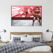 Elegant Elf Pink Ribbon Frauen Leinwand Bild 20 (Insitu (Schlafzimmer))