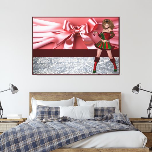 Elegant Elf Pink Ribbon Frauen Leinwand Bild 20 (Insitu (Schlafzimmer))