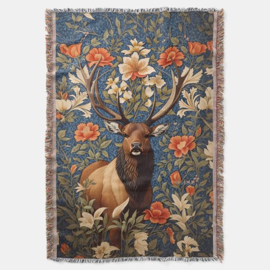 Elegant Elk William Morris Inspiriert Decke (Vorderseite Vertikal)