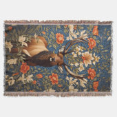 Elegant Elk William Morris Inspiriert Decke (Vorderseite)
