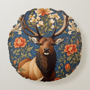 Elegant Elk William Morris Inspiriert Rundes Kissen