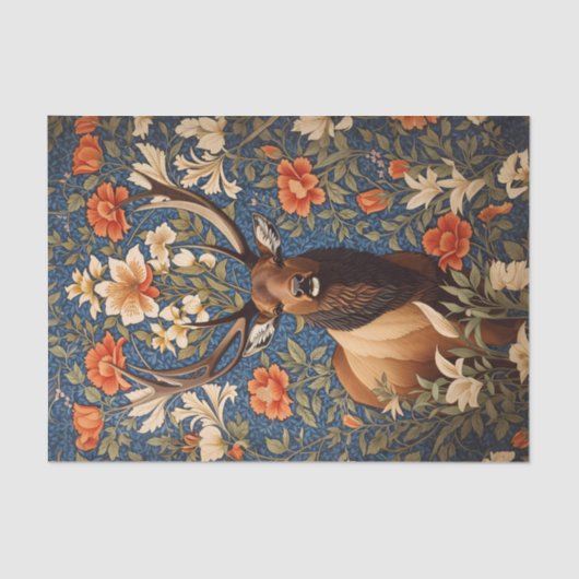 Elegant Elk William Morris Inspiriert Seidenpapier (Vorderseite)