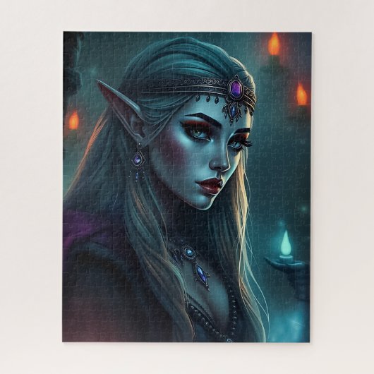 Elegant Elven Priestess Jigsaw Puzzle (Vertikal)
