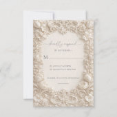 Elegant Embossed Floral Wedding Response Cards Einladung (Vorderseite)