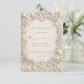 Elegant Embossed Floral Wedding Response Cards Einladung (Stehend Vorderseite)