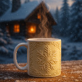 Elegant Embossed Snowflake Holiday Art Kaffeetasse