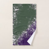 Elegant Emerald and Amethyst Silver Trim Towel Set (Handtuch)
