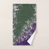 Elegant Emerald and Amethyst Silver Trim Towel Set (Handtuch)